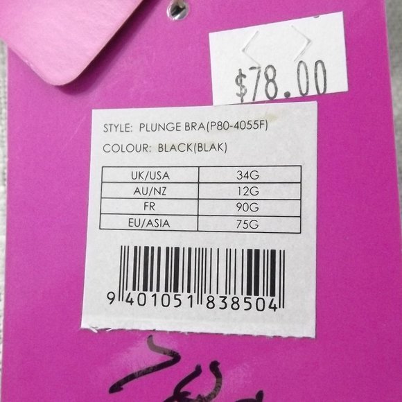 Black Plunge Bra 34G,FMO, Multiway Straps - Picture 6 of 10